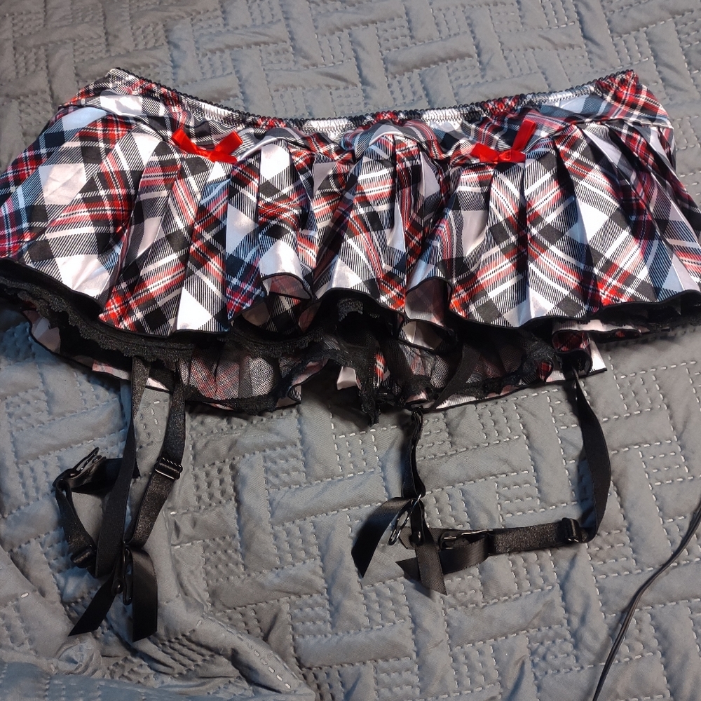 Plaid skirt lingerie